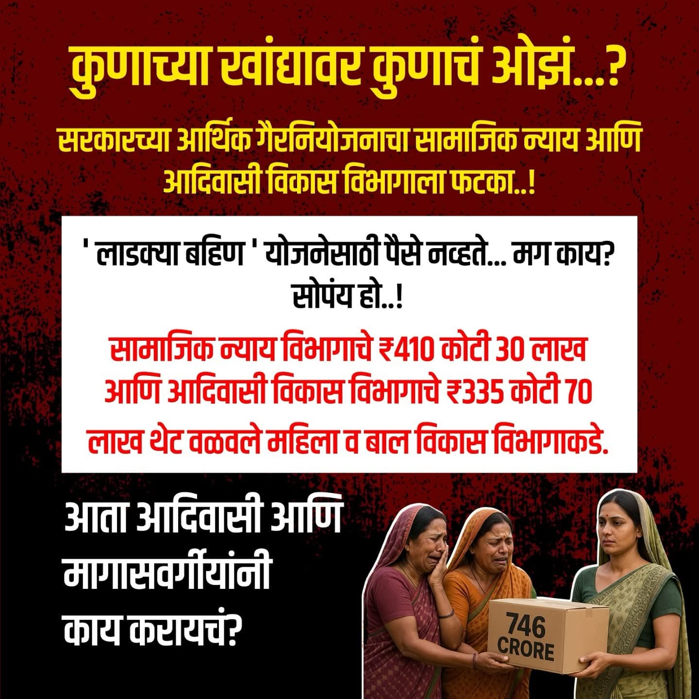 कुणाच्या खांद्यावर कोणाचे ओझे !